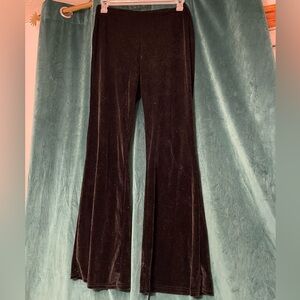 3X Black Velvet Flare Pants